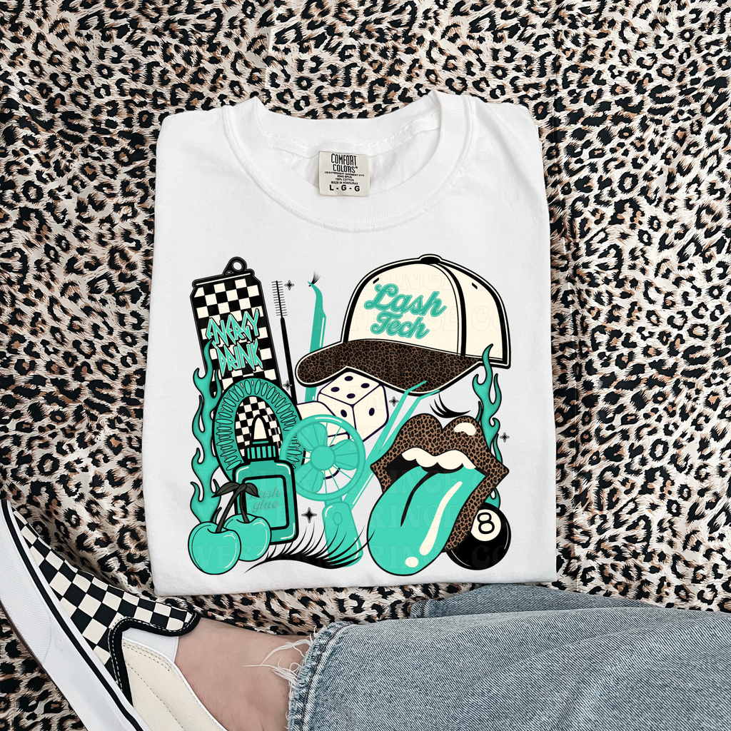 Lash Tech T-Shirt Graphic | Crewneck | Turquoise Version
