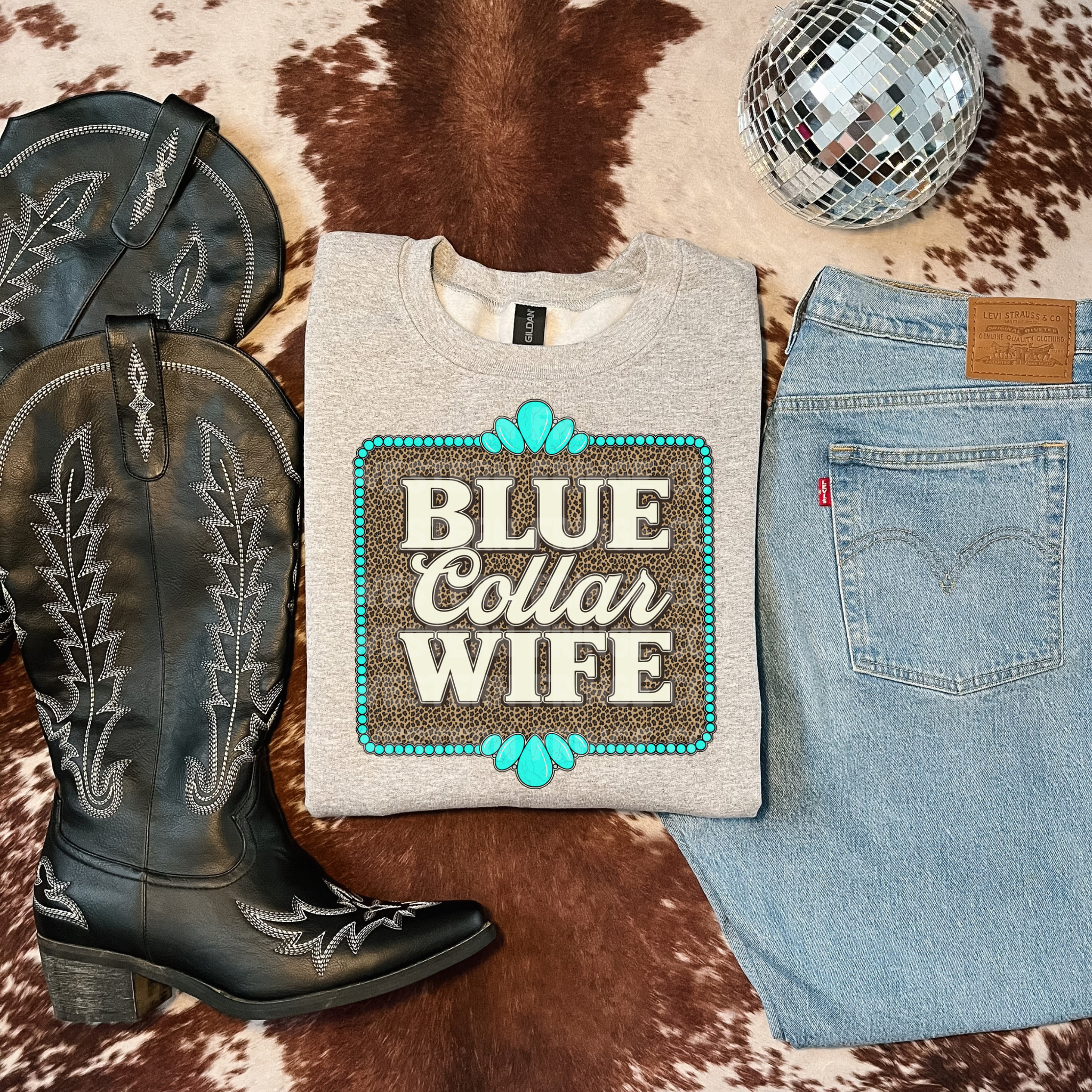 Blue Collar Wife Graphic T-Shirt | Crewneck |