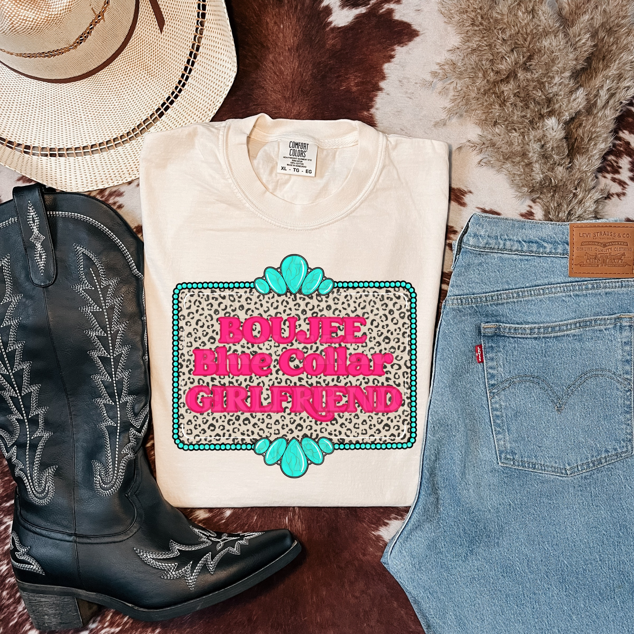 Boujee Blue Collar Girlfriend Graphic T-Shirt | Crewneck