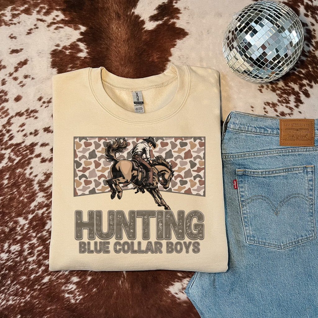 Hunting Blue Collar Boys Graphic T-Shirt | Crewneck