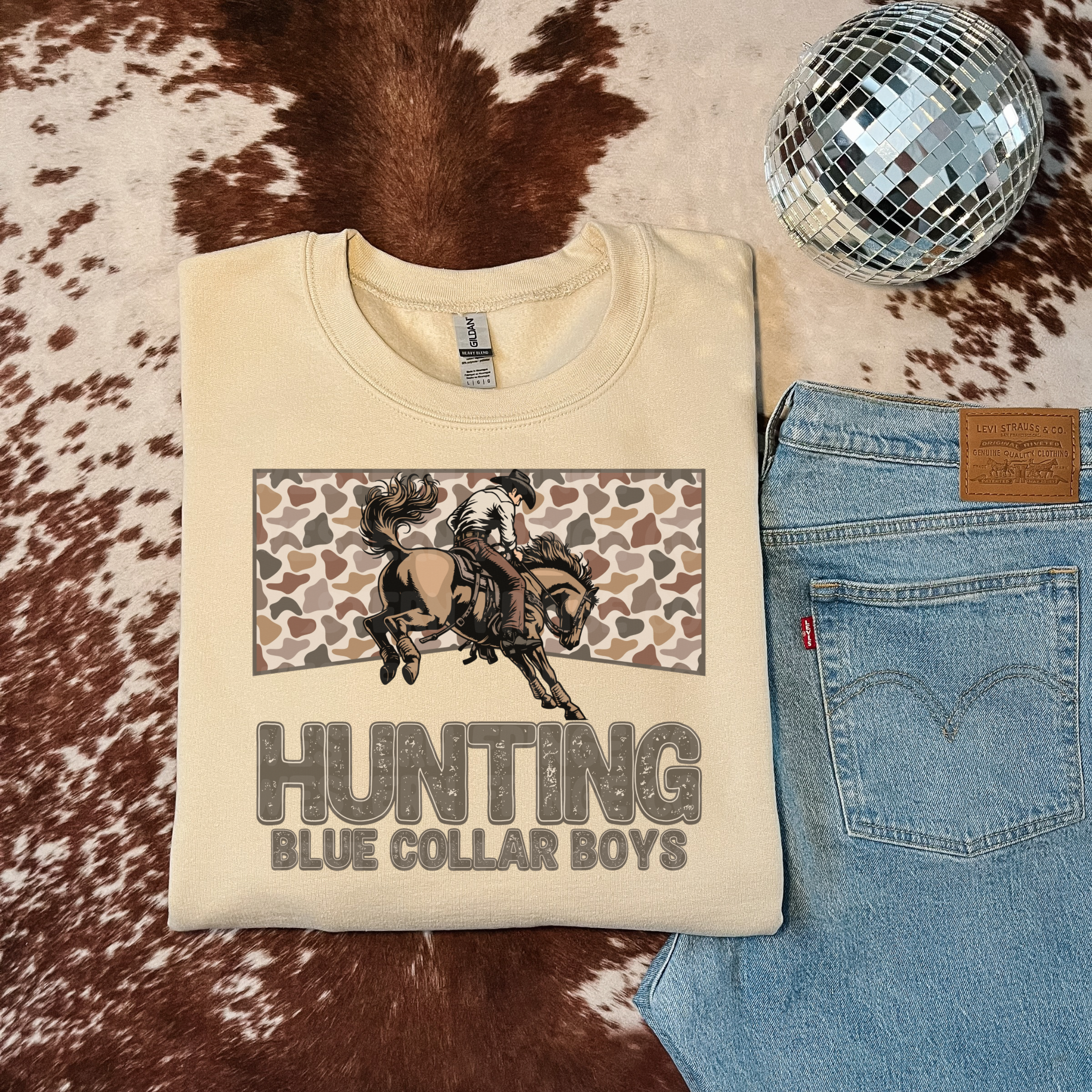 Hunting Blue Collar Boys Graphic T-Shirt | Crewneck
