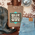 Blue Collar Wife Graphic T-Shirt | Crewneck | Checkered Print