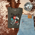 Blue Collar Leopard Bow Collage T-Shirt Graphic | Crewneck