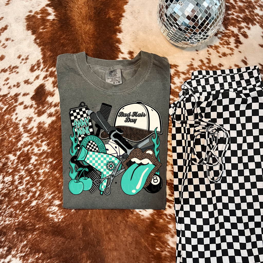 Turquoise Hairstylist Shirt Graphic T-Shirt | Crewneck