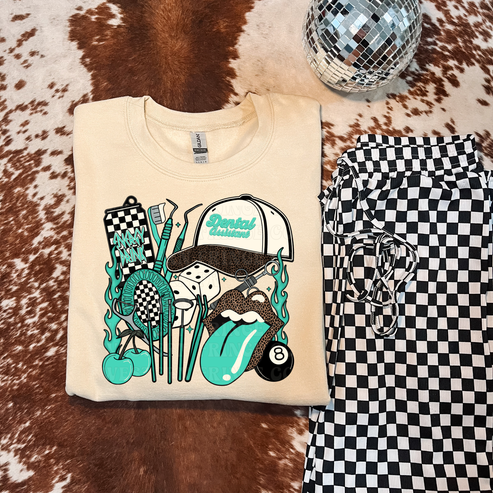 Dental Assistant T-Shirt Graphic | Crewneck | Turquoise Version