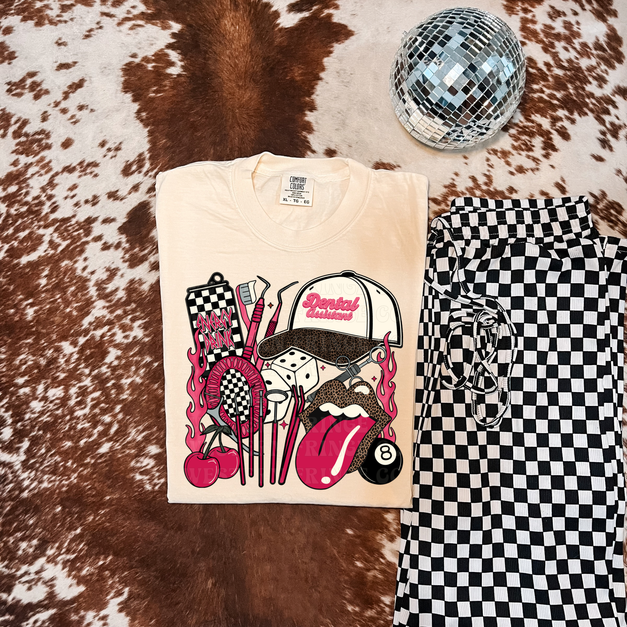 Dental Assistant T-Shirt Graphic | Crewneck | Pink Version