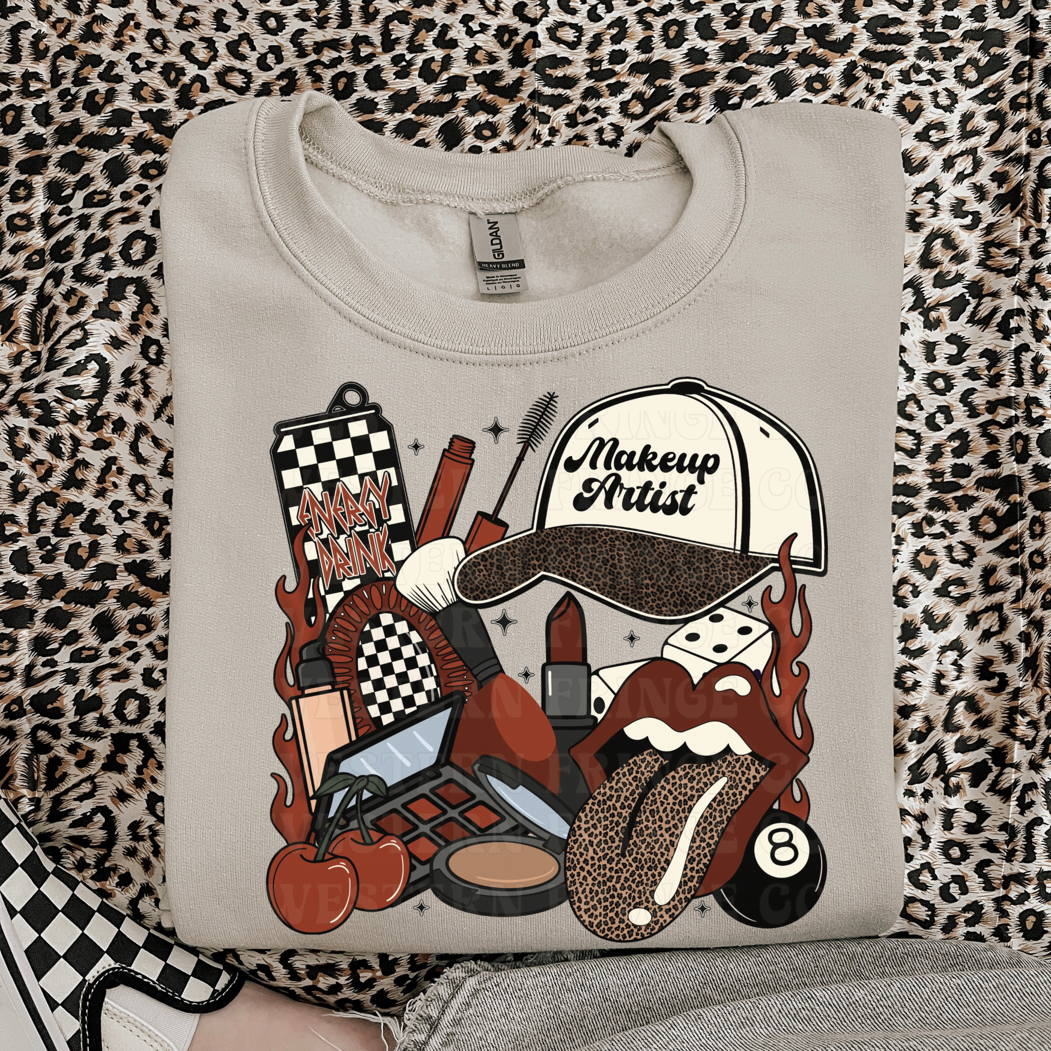 Makeup Artist T-Shirt Graphic | Crewneck | Burnt Orange Version