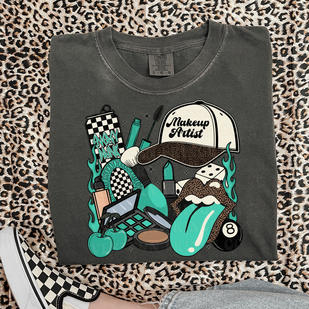 Makeup Artist T-Shirt Graphic | Crewneck | Turquoise Version