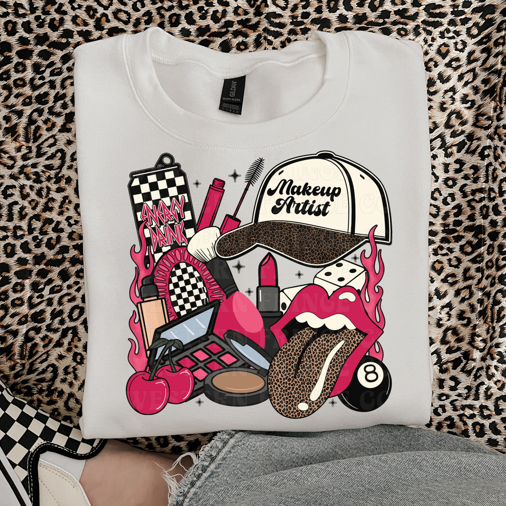 Makeup Artist T-Shirt Graphic | Crewneck | Hot Pink Version