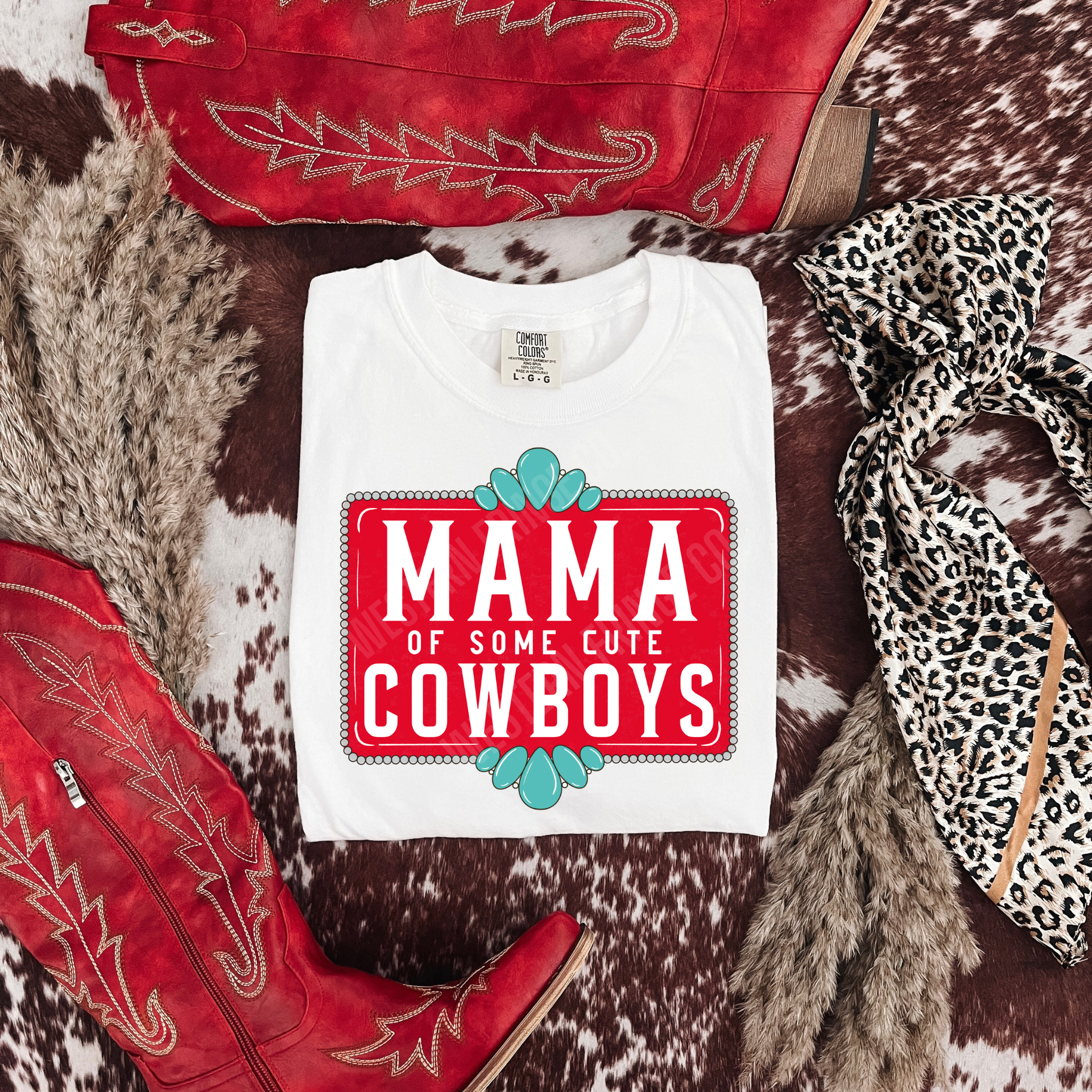 Mama Of Some Cute Cowboys T-Shirt Graphic | Crewneck