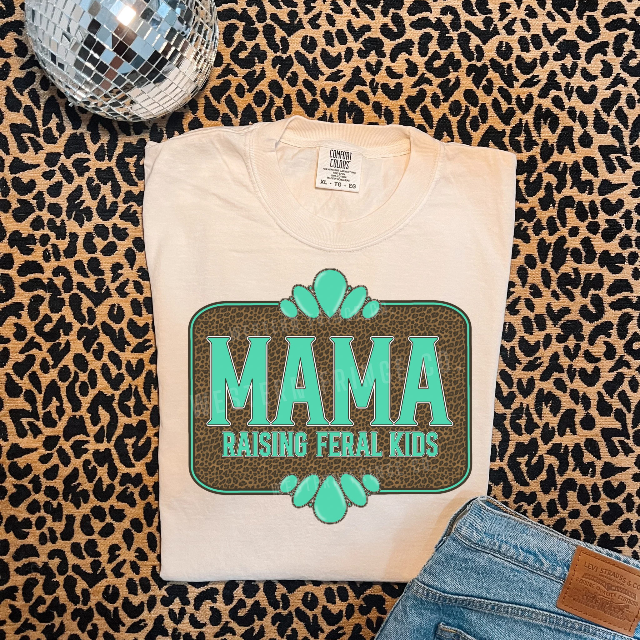 Mama Raising Feral Kids Graphic T-Shirt | Crewneck