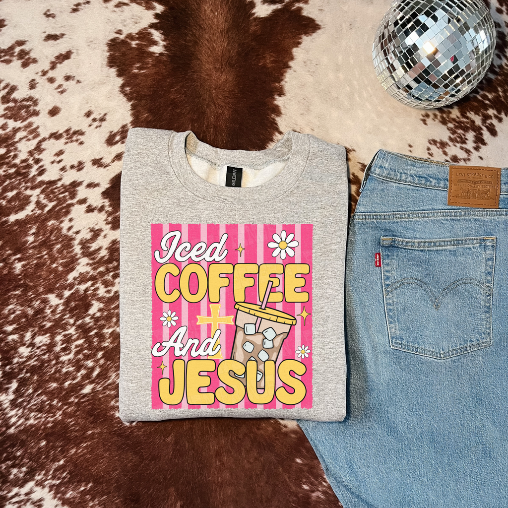 Iced Coffee And Jesus T-Shirt Graphic | Crewneck