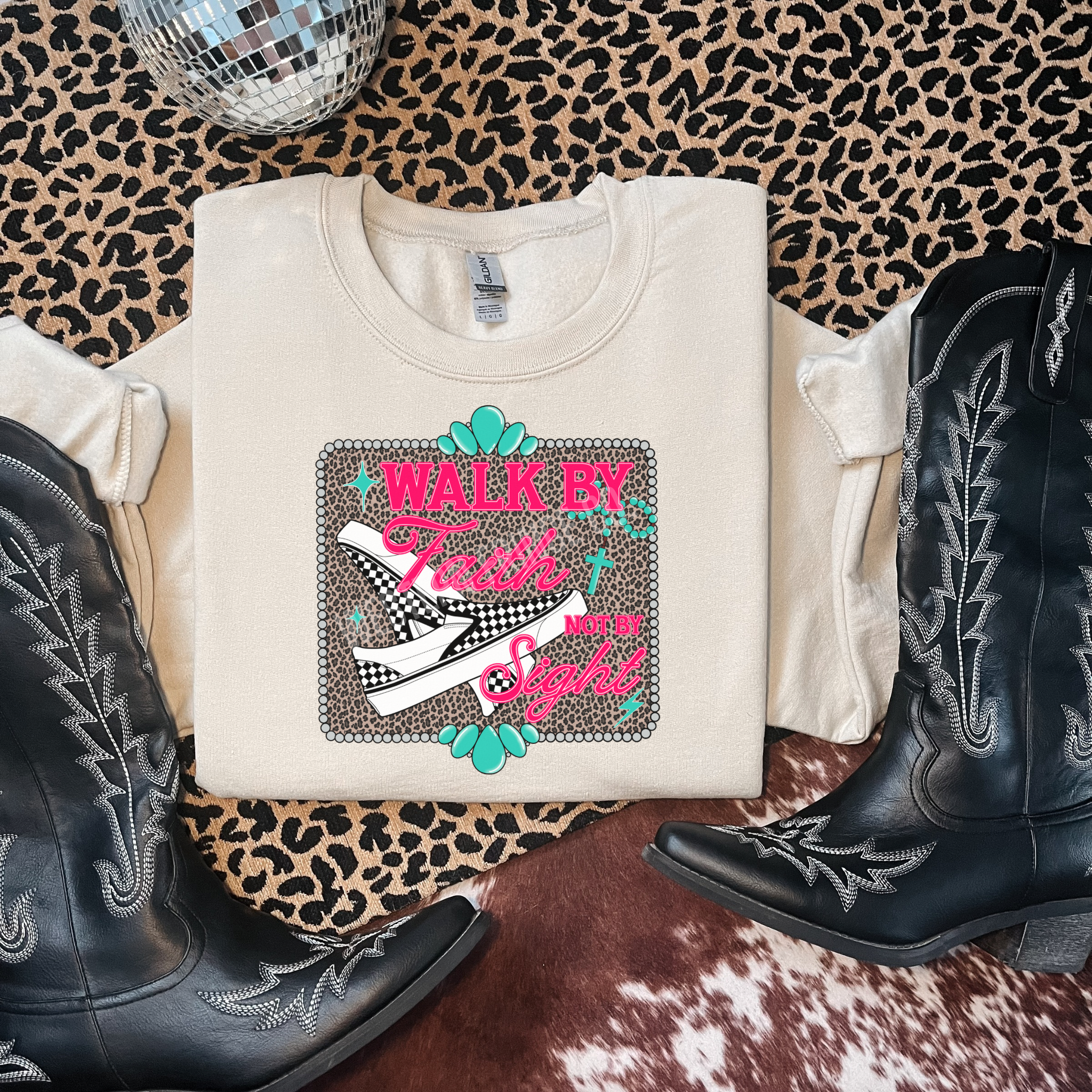 Walk By Faith Not By Sight T-Shirt Graphic | Crewneck