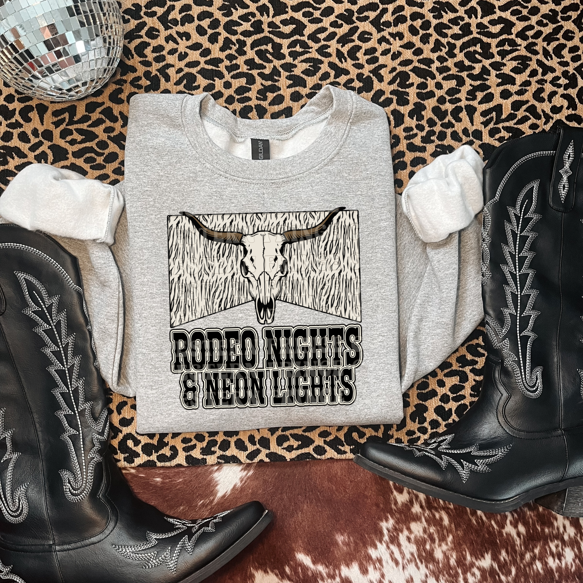 Rodeo Nights & Neon Lights Graphic T-Shirt | Crewneck | Country Concert Style