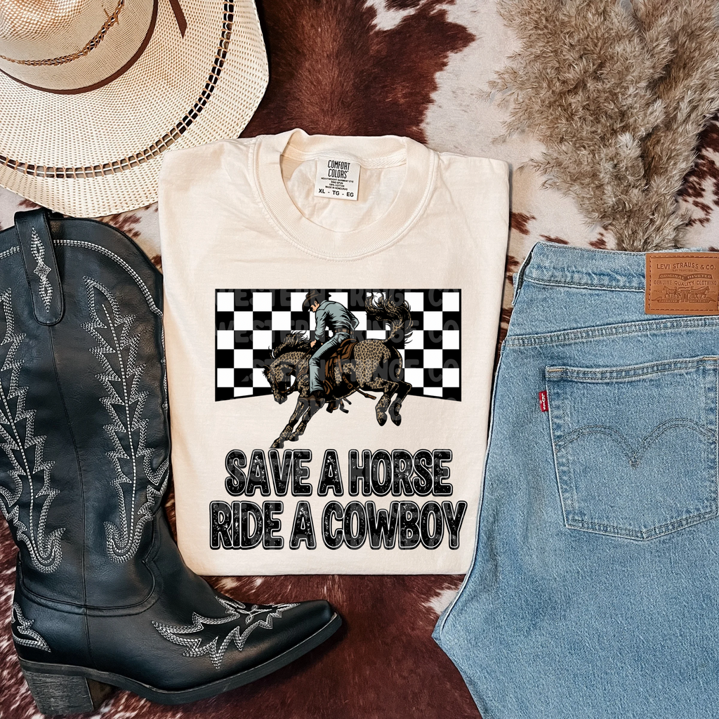 Save A Horse Ride A Cowboy Graphic T-Shirt | Crewneck
