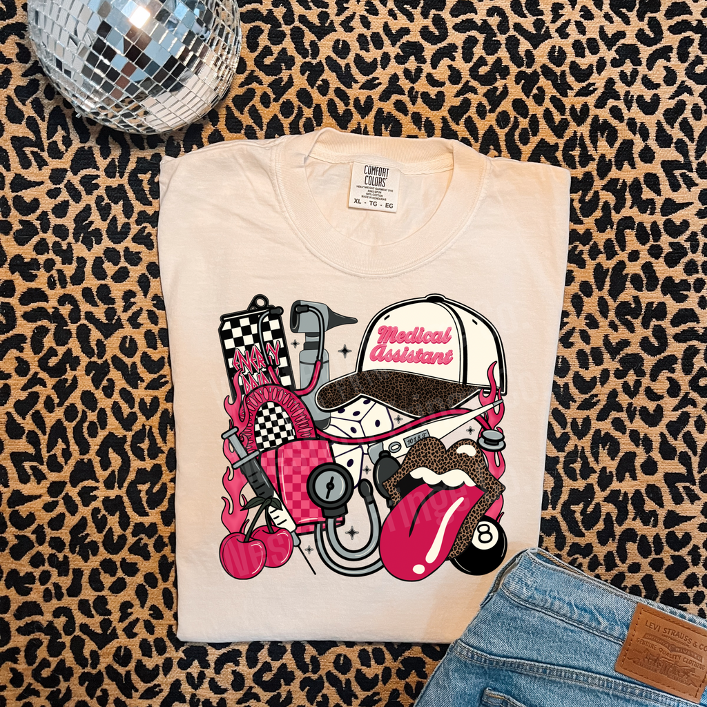 Medical Assistant T-Shirt Graphic | Medical Assistant Crewneck | Pink Version