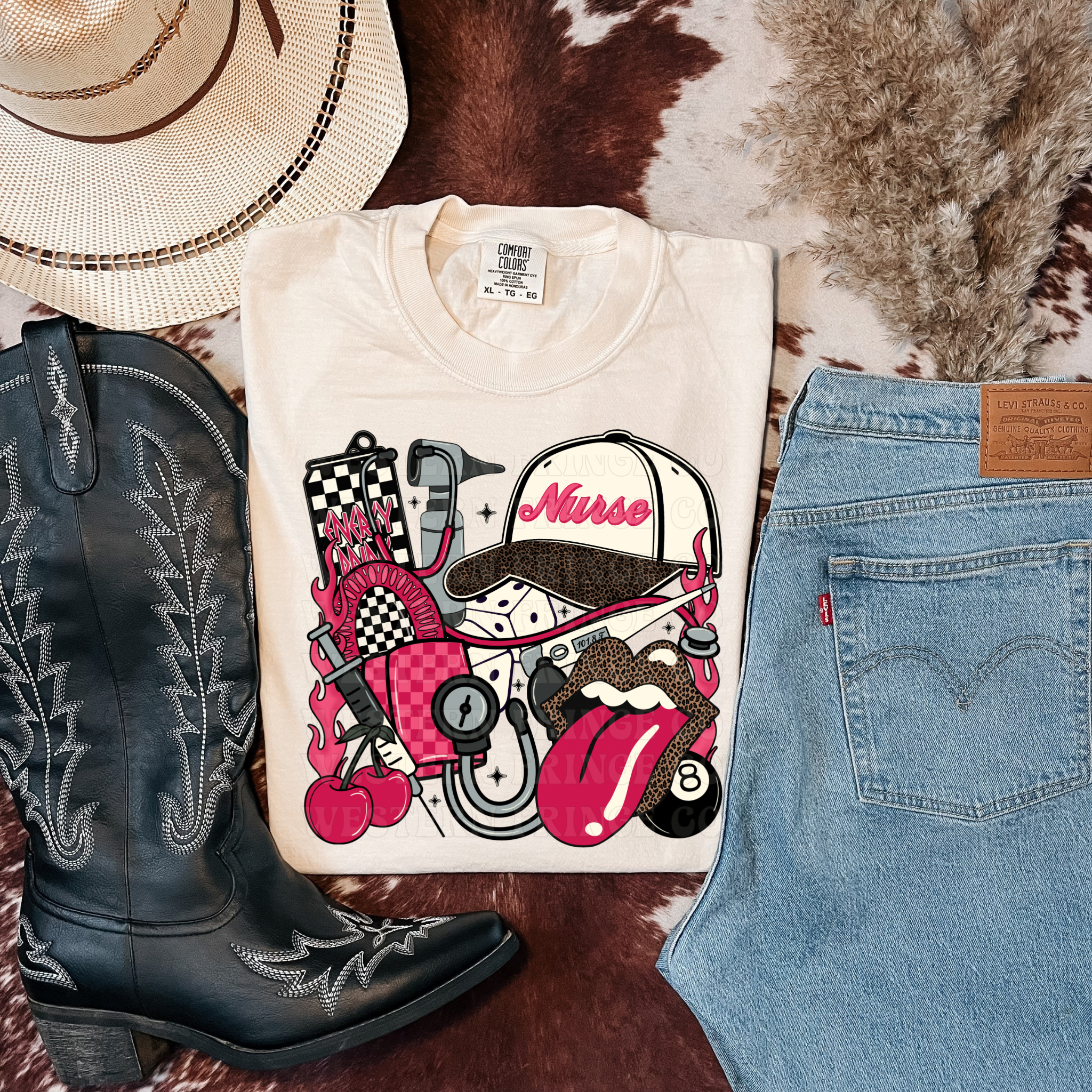 Nurse T-Shirt Graphic | Crewneck | Pink Version